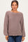 Mocha Balloon Sleeve Boat Neck Maternity Sweater