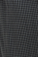 Charcoal Gingham Short Sleeve Midi Dress