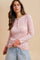 Soft Pink Floral Ribbed Henley Top