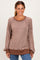 Chocolate Two Tone Oversized Thermal Knit Top