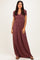 PinkBlush Red Brown Draped Nursing Maxi Dress