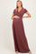 PinkBlush Red Brown Draped Maternity/Nursing Maxi Dress