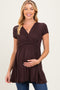 PinkBlush Brown Draped Front Maternity Nursing Top