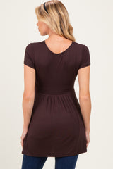 PinkBlush Brown Draped Front Maternity Nursing Top