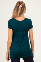 PinkBlush Hunter Green Draped Front Maternity Nursing Top
