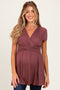 PinkBlush Red Brown Draped Front Maternity Nursing Top
