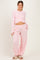 Light Pink Cropped Long Sleeve Pant Maternity Set