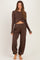 Mocha Cropped Long Sleeve Pant Maternity Set