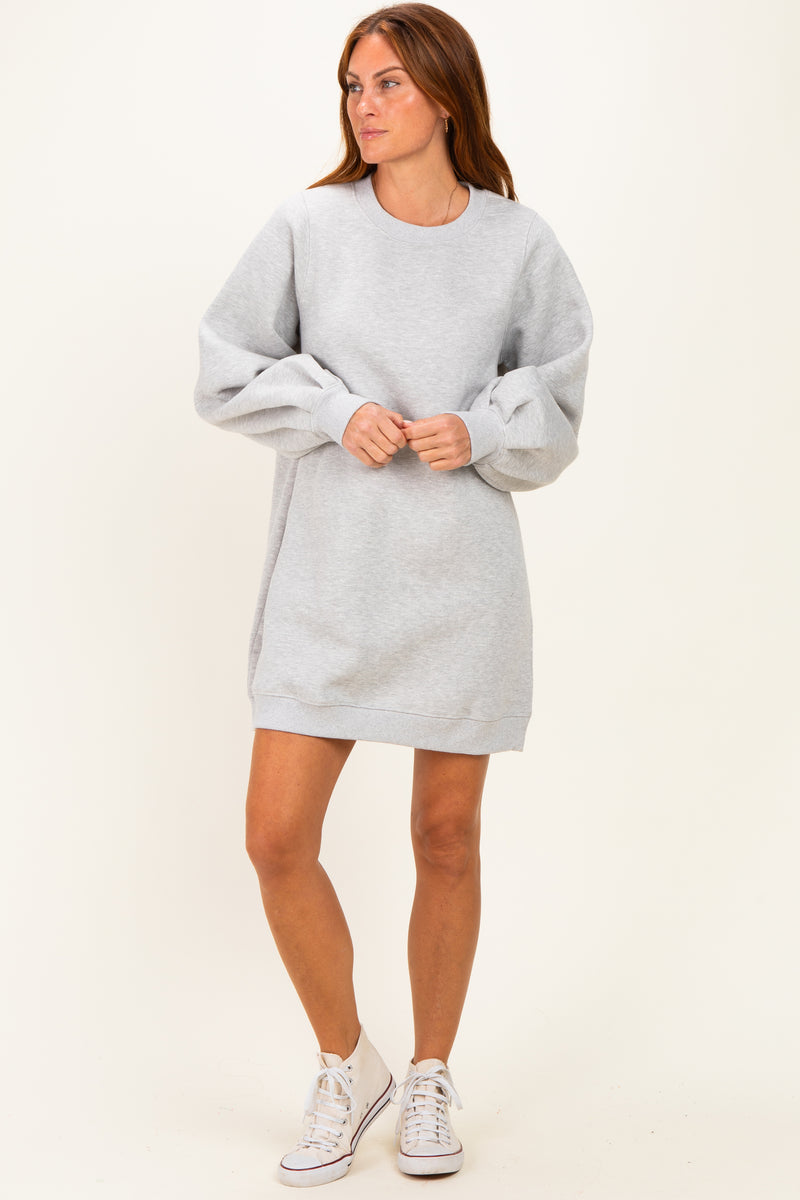 grey bubble dress Marl Oversized Sleeve Sweatshirt fabric:poplin
