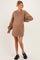 Mocha Oversized Bubble Sleeve Maternity Sweatshirt Dress