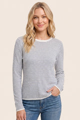 Ivory Navy Basic Pinstripe Sweater