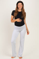 PinkBlush Heather Grey Foldover Maternity Lounge Pants