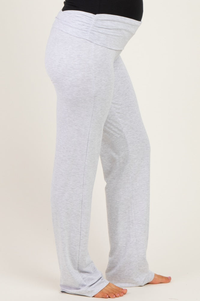 PinkBlush Heather Grey Foldover Maternity Lounge Pants