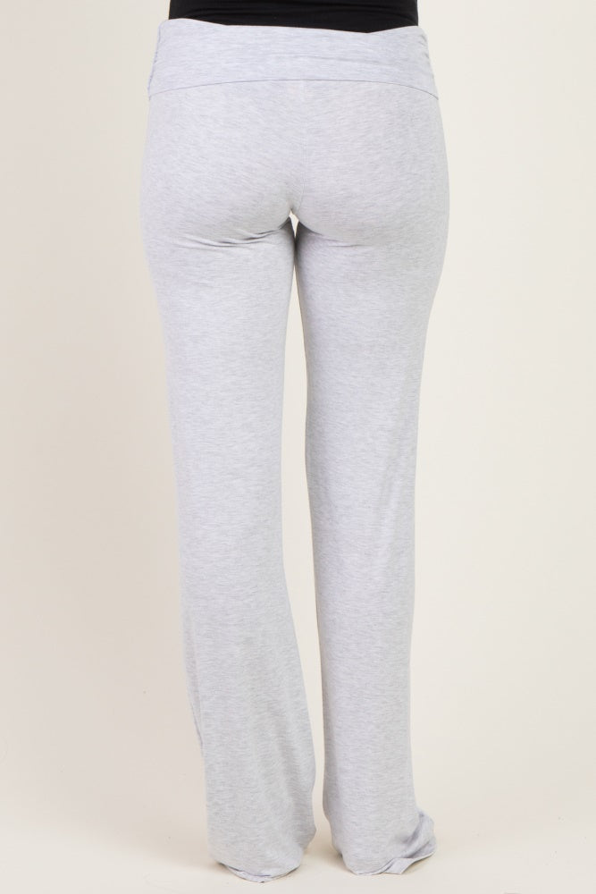 PinkBlush Heather Grey Foldover Maternity Lounge Pants