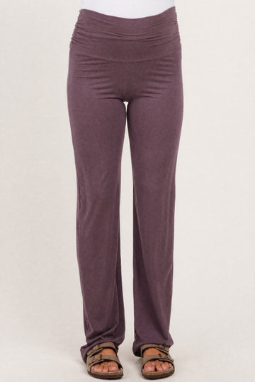 PinkBlush Purple Foldover Maternity Lounge Pants