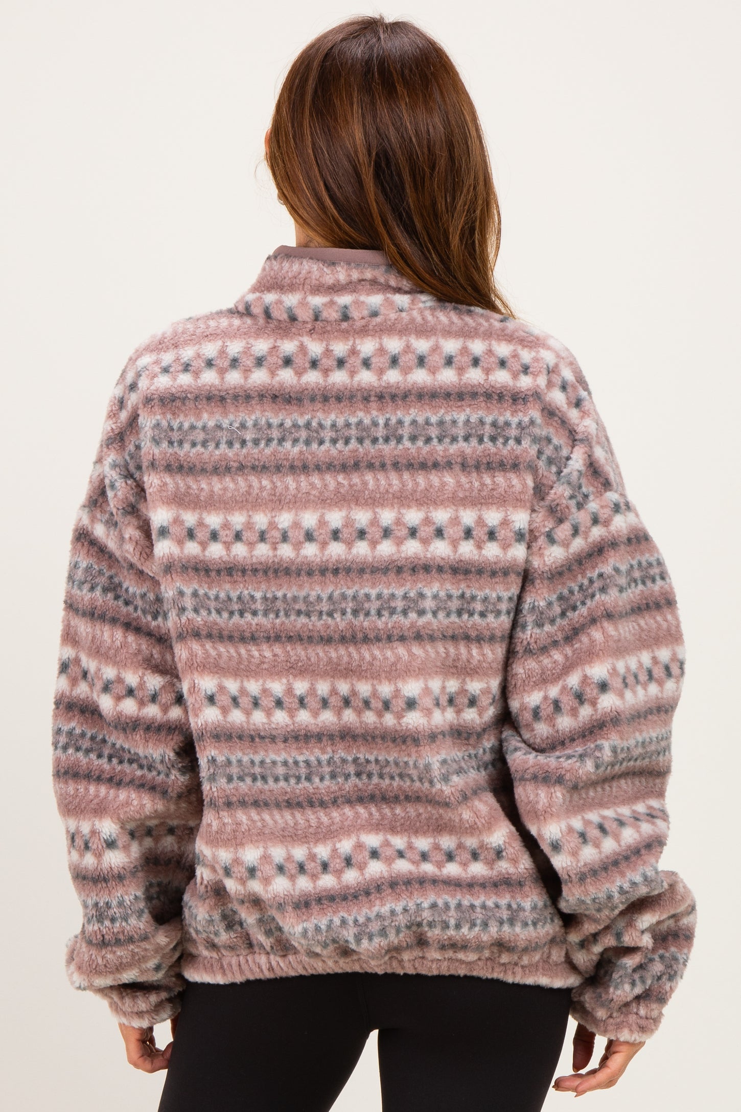 Ashwood Printed Fleece Oversized Half Zip Pullover