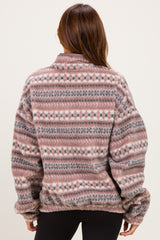 Ashwood Printed Fleece Oversized Half Zip Pullover