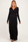 PinkBlush Black Long Sleeve Draped Maternity/Nursing Maxi Dress