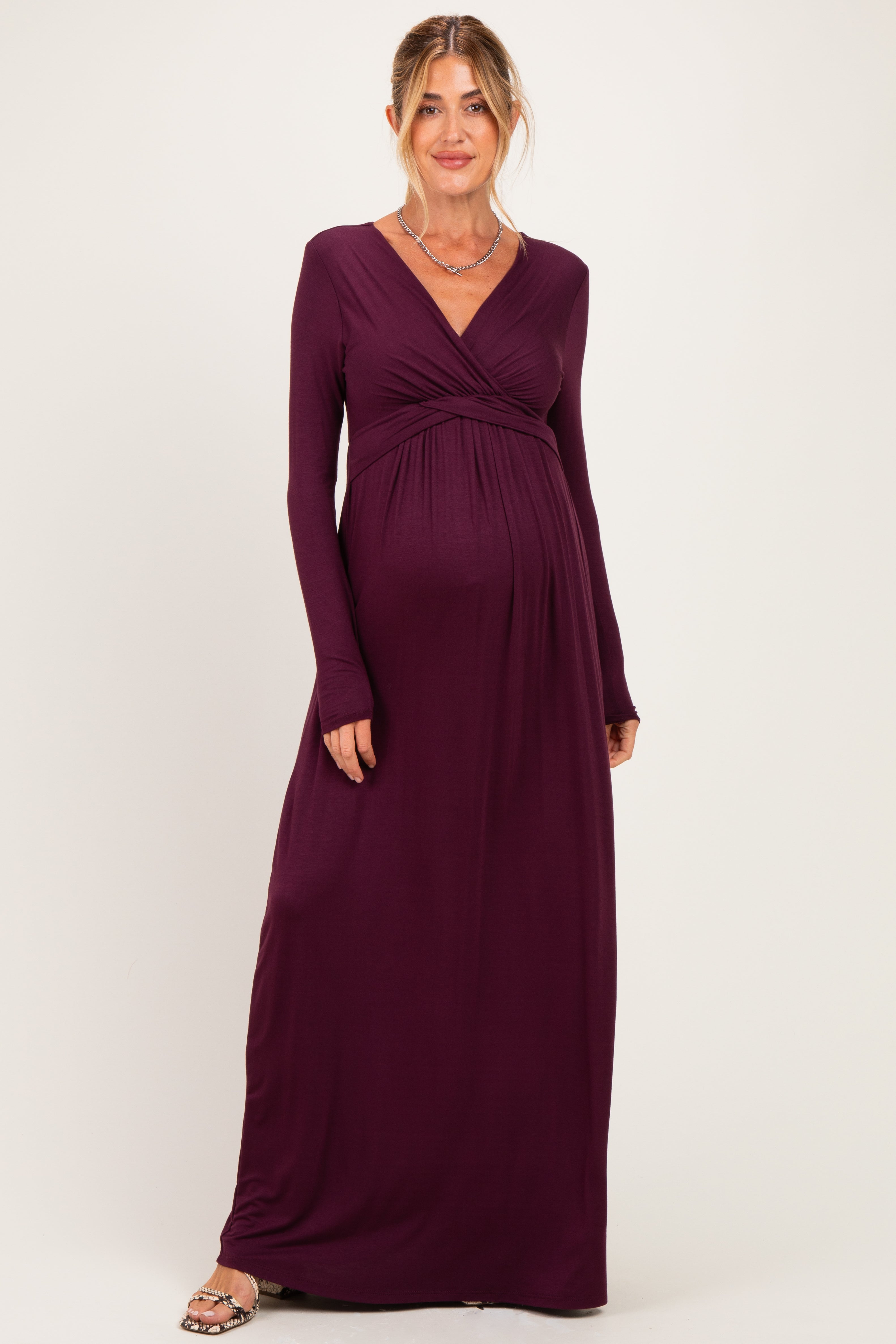 flowy pregnancy dresses Floor Length Maternity Gown Maternity |Trendy Clothing Options PinkBlush Adelyn Rae Designer Dresses