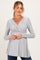 PinkBlush Heather Grey Long Sleeve Draped Front Maternity Nursing Top