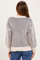 Navy Two Tone Oversized Sweater