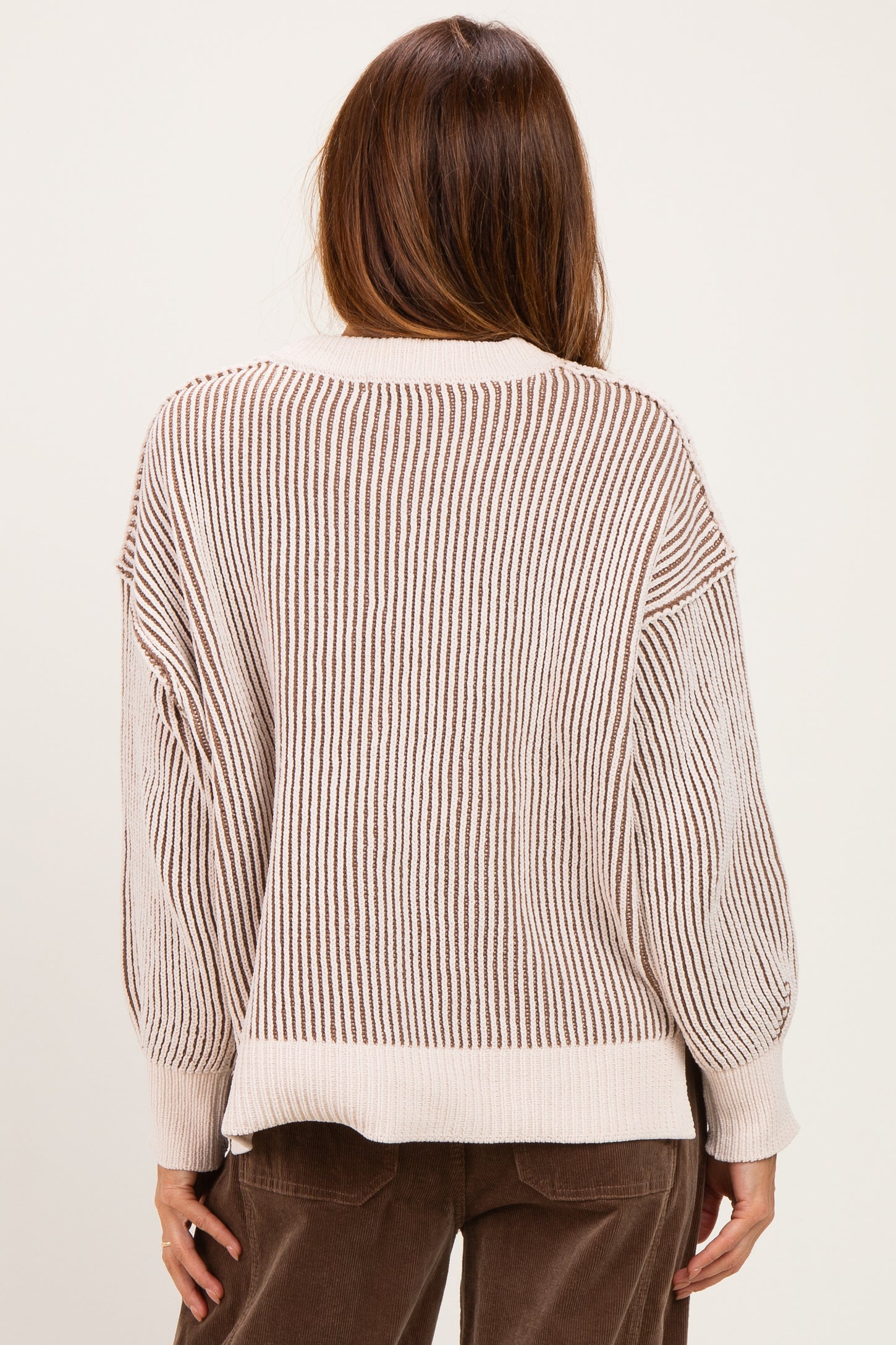 Mocha Two Tone Oversized Sweater