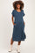 Hunter Green Short Sleeve Ribbed Maternity Maxi Dress