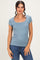 Slate Square Neck Cap Sleeve Top