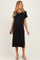 Black Side Slit Maternity Midi Dress
