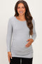 Grey Soft Knit Ruched Maternity Top