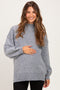 Heather Grey Mock Neck Oversized Maternity Sweater