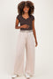 Oatmeal Contrast Waist Drawstring Maternity Pants