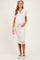 Cream Ribbed Striped Collared Maternity Midi Dress