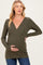 Olive Fitted Long Sleeve Wrap V-Neck Maternity Top