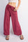 Crimson Mineral Wash Wide Leg Ankle Pants