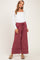 Crimson Mineral Wash Wide Leg Ankle Maternity Pants