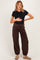 Espresso Terry Drawstring Maternity Joggers