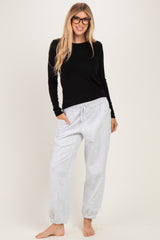 Heather Grey Terry Drawstring Joggers