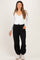 Black Terry Drawstring Maternity Joggers