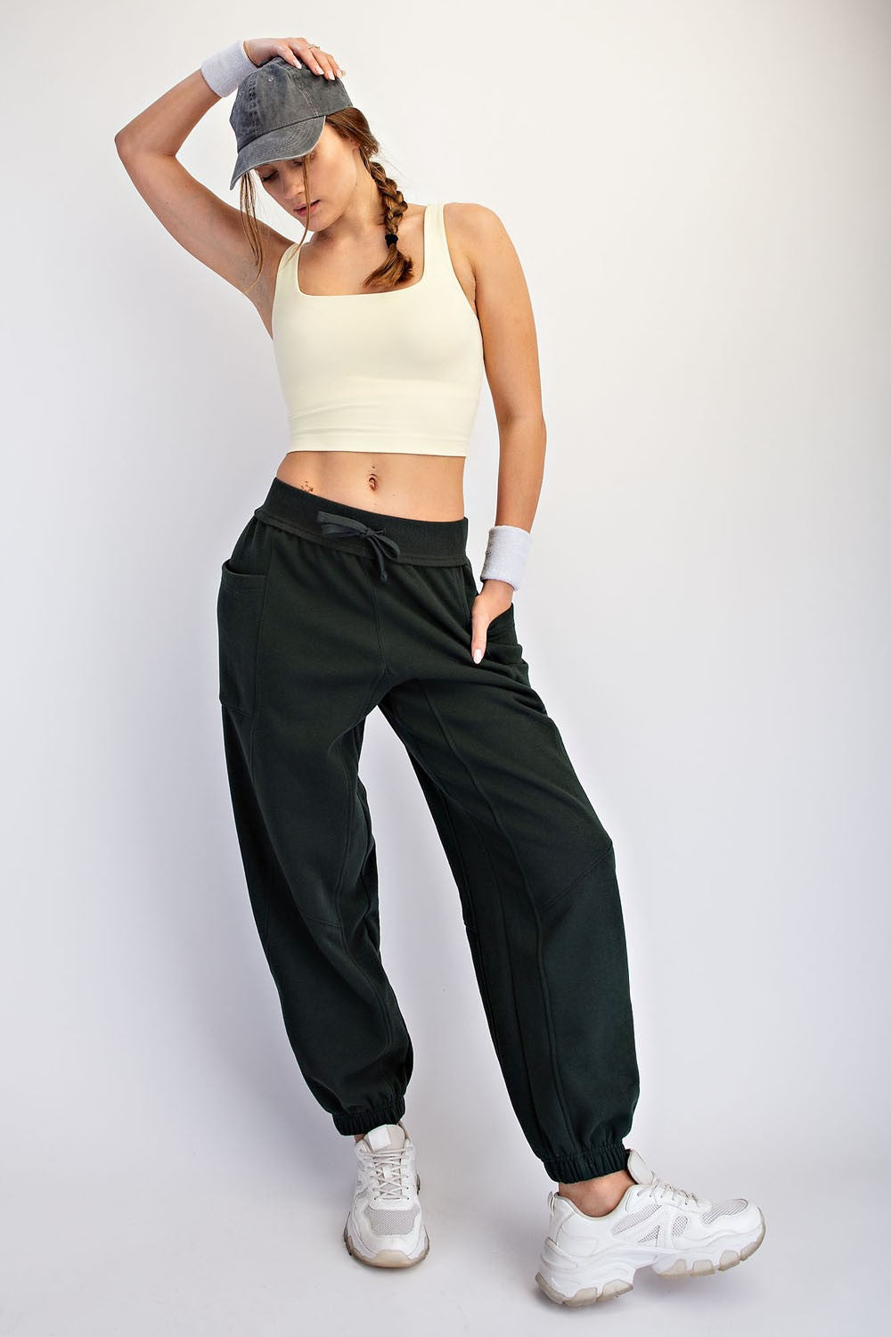 Regency Green Terry Drawstring Maternity Joggers