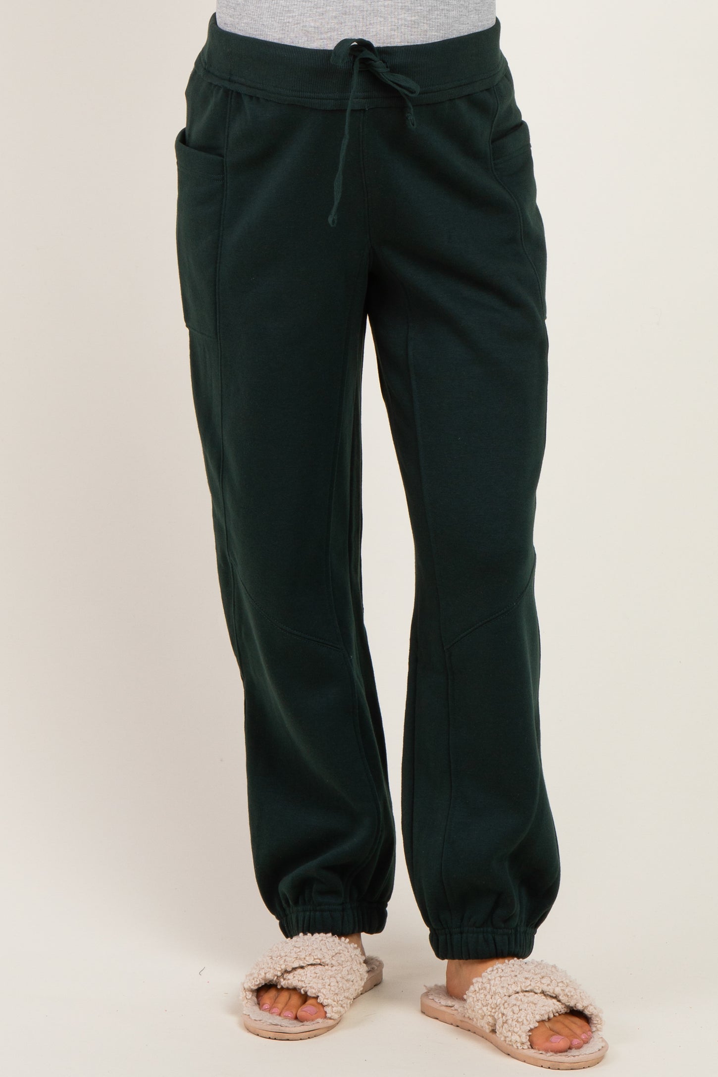Regency Green Terry Drawstring Maternity Joggers