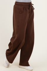 Chocolate Fleece Barrel Leg Sweatpants