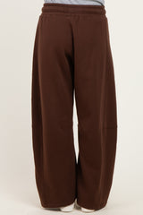 Chocolate Fleece Barrel Leg Sweatpants