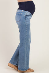 Light Blue Wash Wide Leg Maternity Jeans