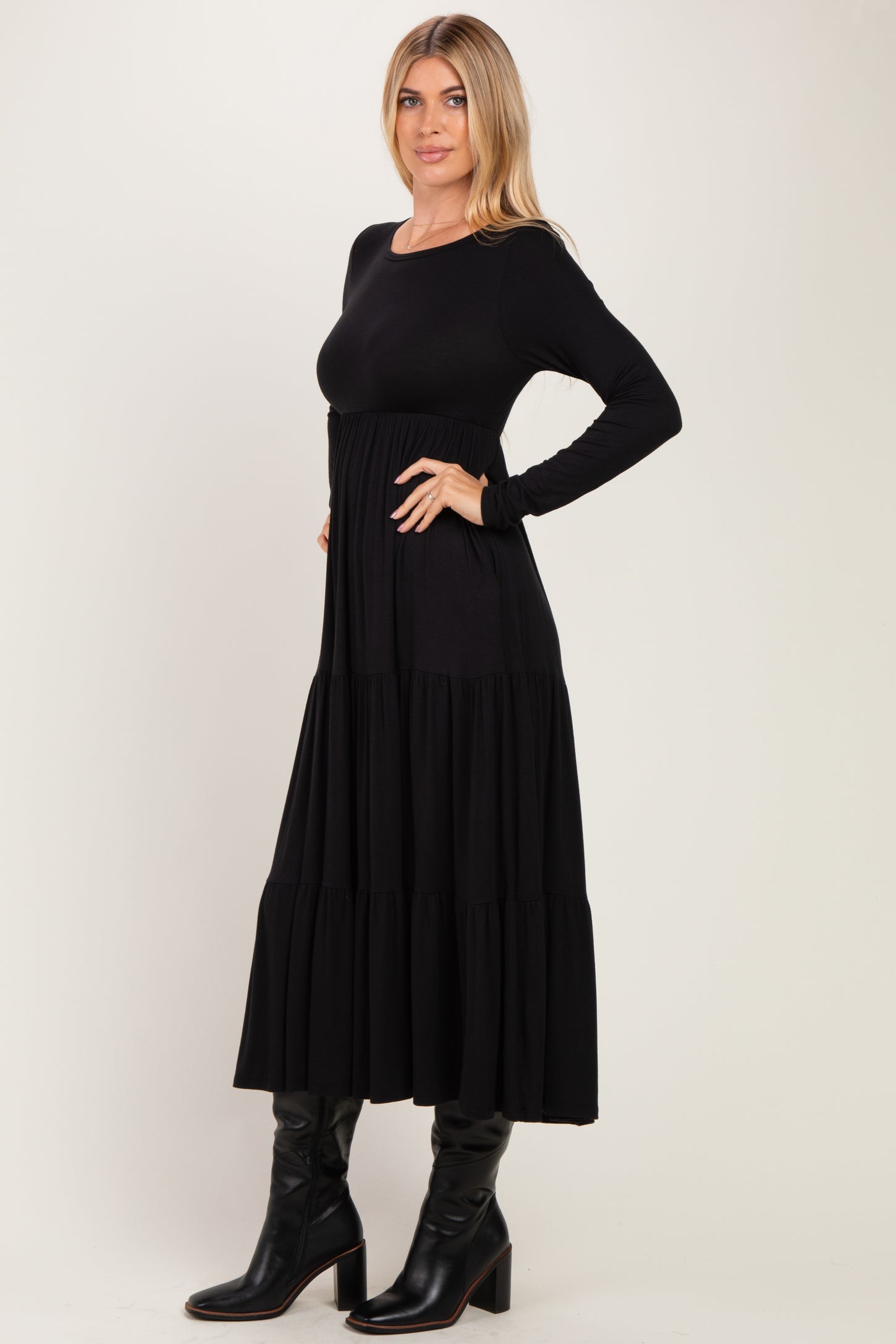 Black Long Sleeve Maxi Dress