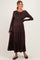 Brown Long Sleeve Maternity Maxi Dress