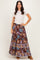 Cocoa Floral Smocked Waistband Tiered Maxi Skirt