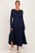 Navy Long Sleeve Maternity Maxi Dress