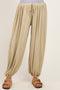 Yellow Striped Knit Drawstring Maternity Pants