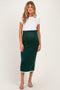 Forest Green Side Stripe Sweater Maternity Midi Skirt